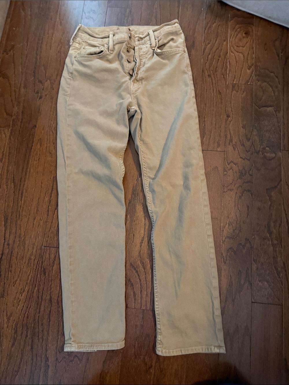 MOTHER Tan Button-Fly Chinos